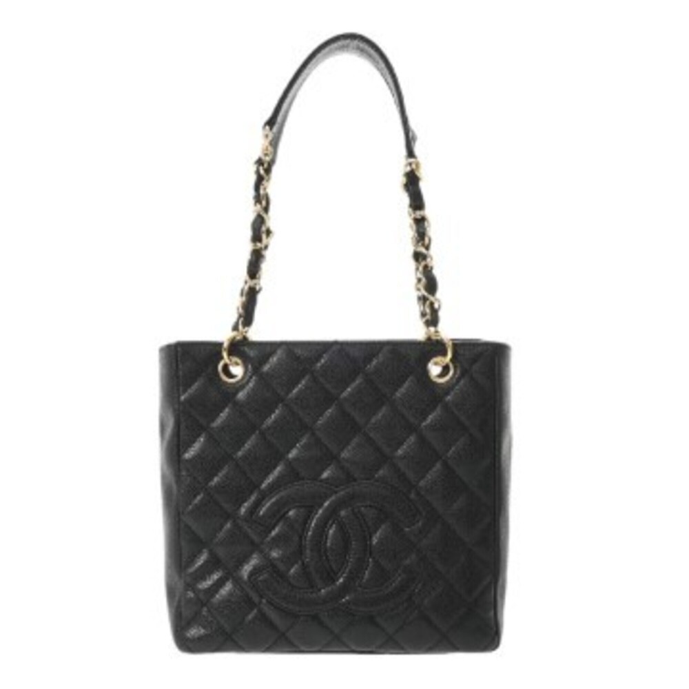 CHANEL Matelassé PST Petite Shopping Tote, Black, A50994, Women's Caviar Leat...